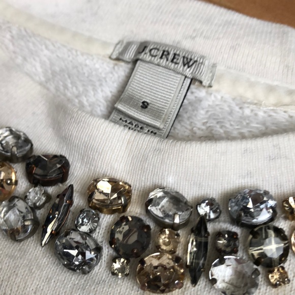 J.Crew neutral jewel stone collar sweater - Picture 4 of 6